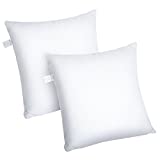 HOMFY Oreillers Lot de 2, Oreiller Ferme, Coussin, Enveloppe Pur Coton, Garnissage Fibre Creuse, Uni Blanc, Gonflant, Anti-Transpiration, Anti-Acarien et Hypo-Allergénique (60x60 Lot de 2)