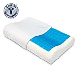 Supportiback oreiller orthopédique thérapie confort mémoire de forme, ergonomie confortable, gel frais dissipateur thermique, housse hypoallergénique lavable, conçu médicalement pour nuque et dos